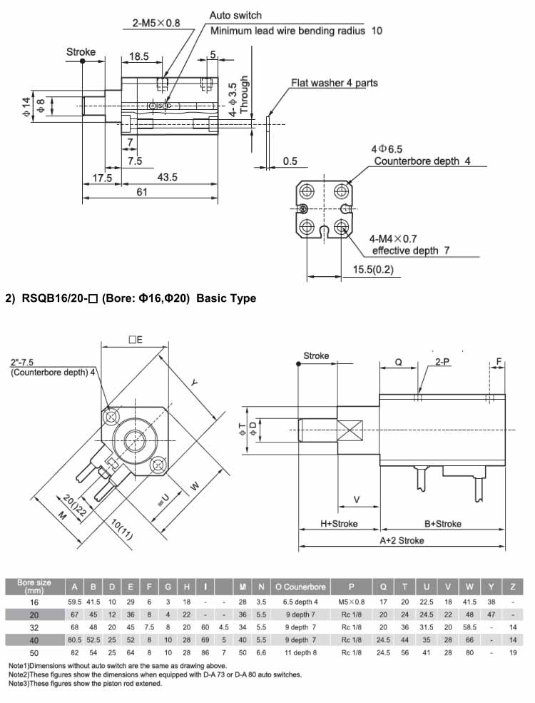 RSQ, RSDQ Series Stopper Cylinder