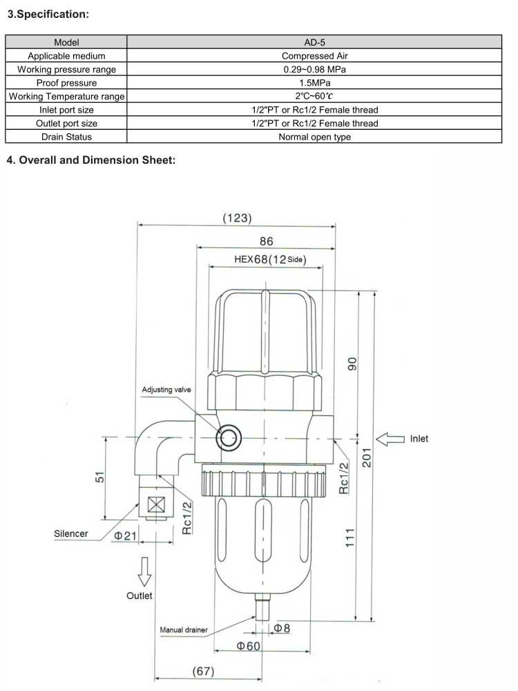 AD-5 Series End Auto Drainer