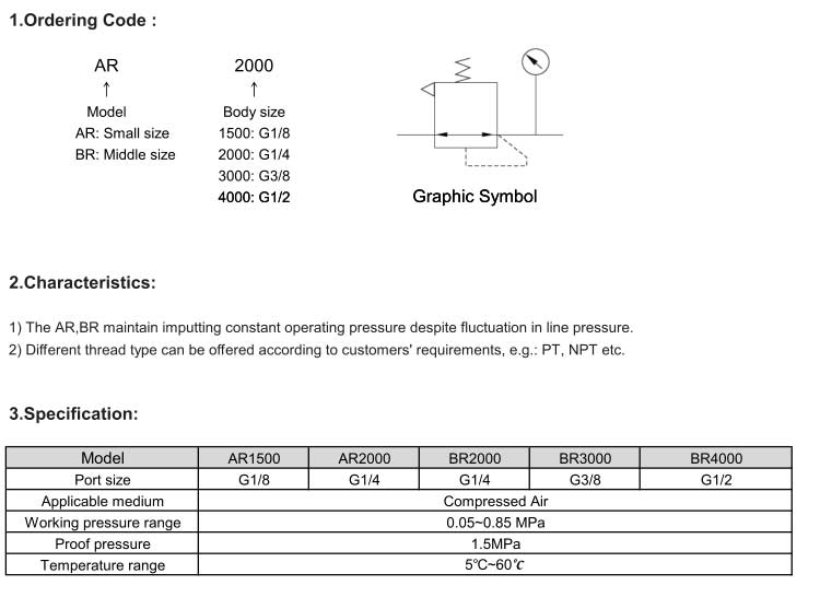 AR,BR Series Air Regulator