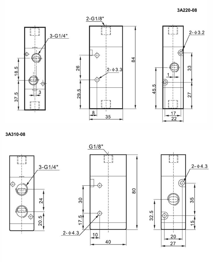 3A Series 2positions/3ways Air Valve