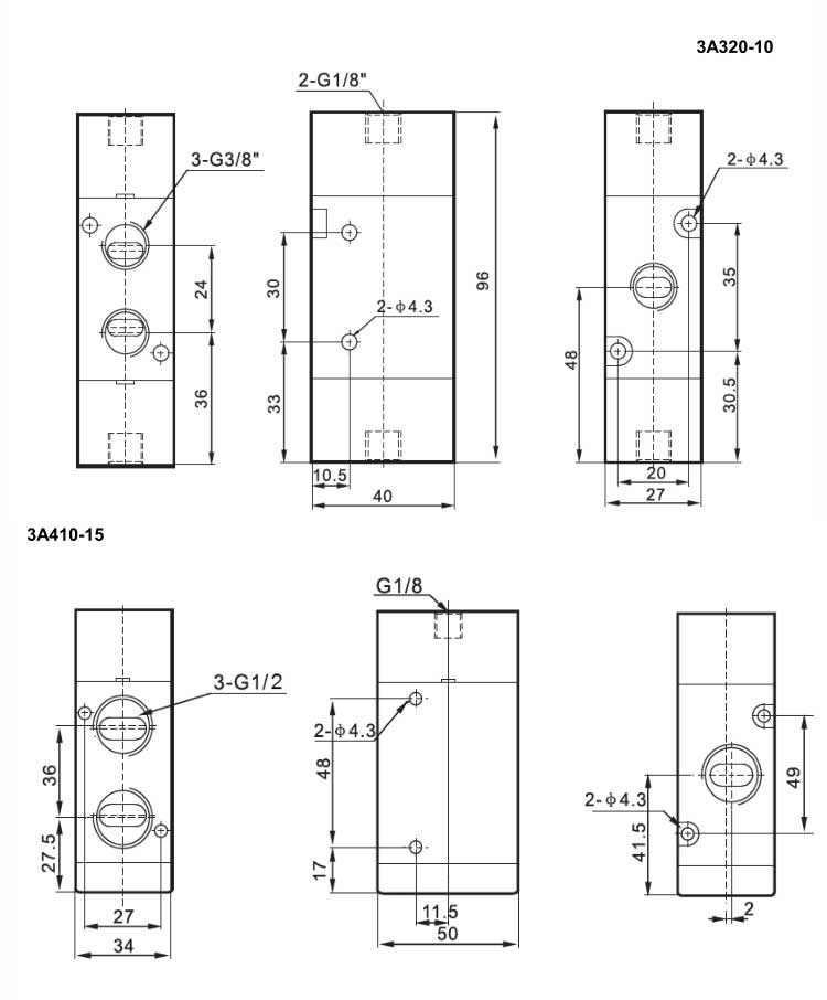 3A Series 2positions/3ways Air Valve