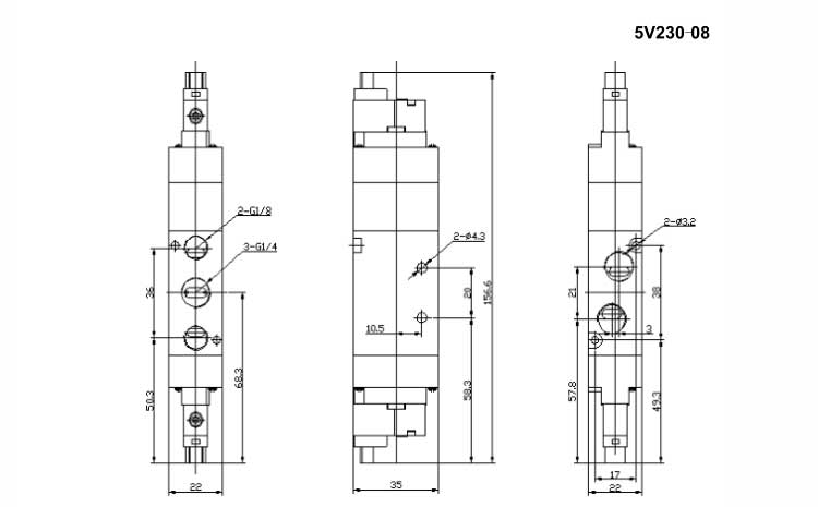 5V Series 2positions/3ways or 2positions/5ways Solenoid Valve