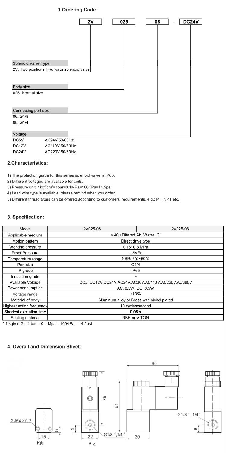 2V025 Series Solenoid Valve