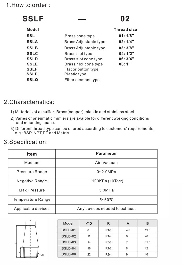 SSLD Pneumatic silencer