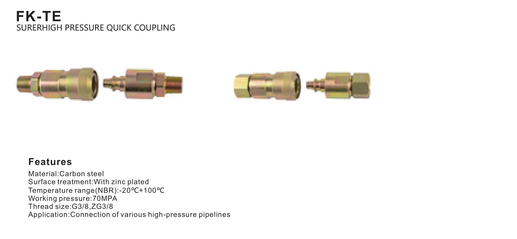 FK-TE Series supehigh pressure quick coupling