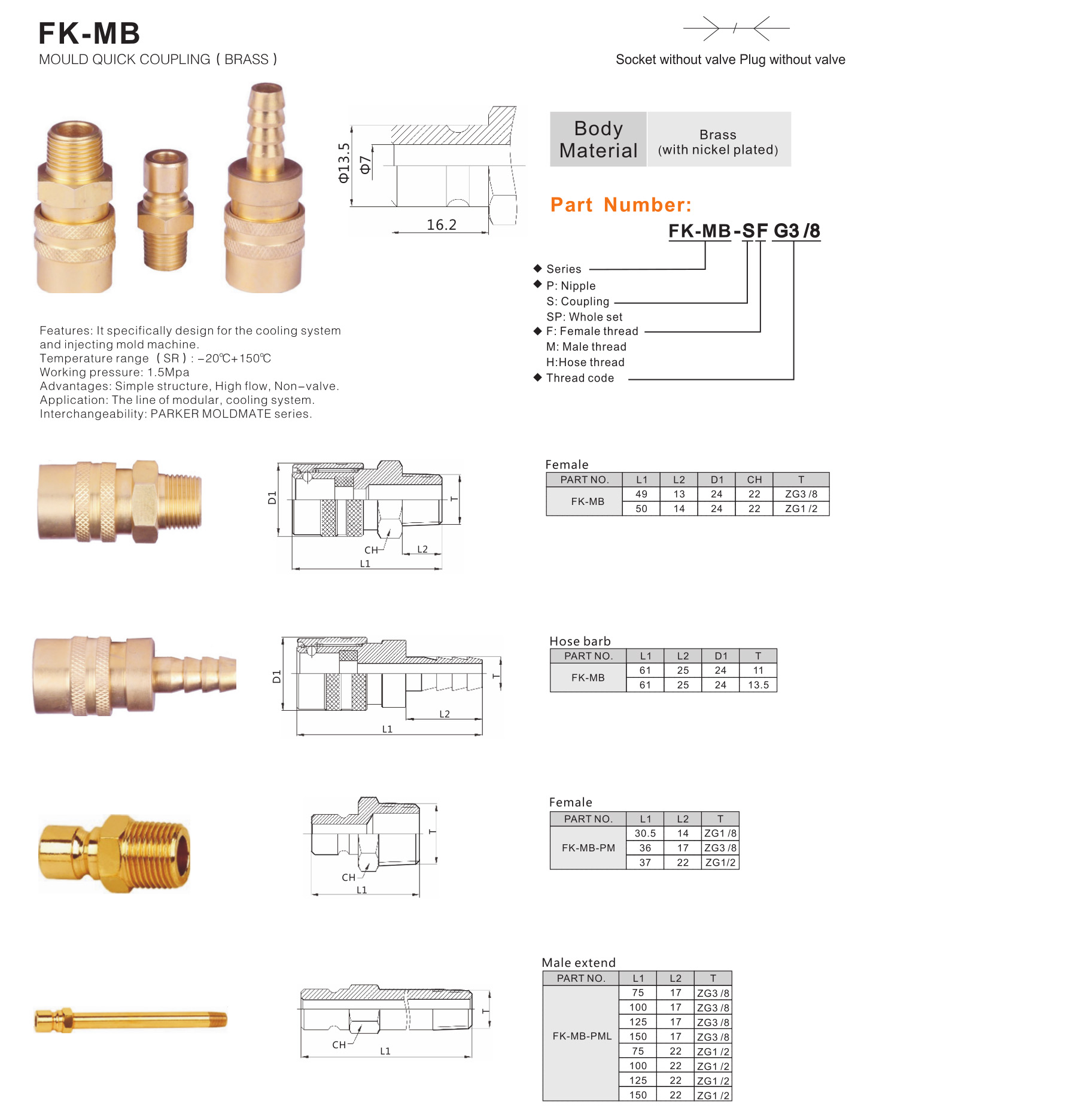 FK-MB Series mould quick coupling