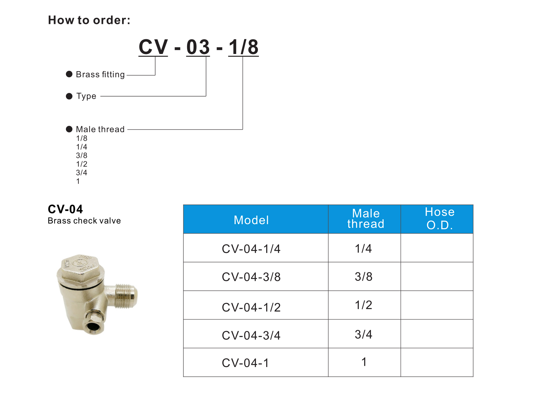 CV-04 Brass check valve
