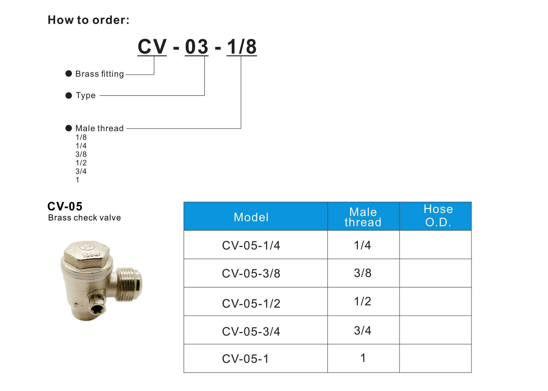 CV-05 Brass check valve