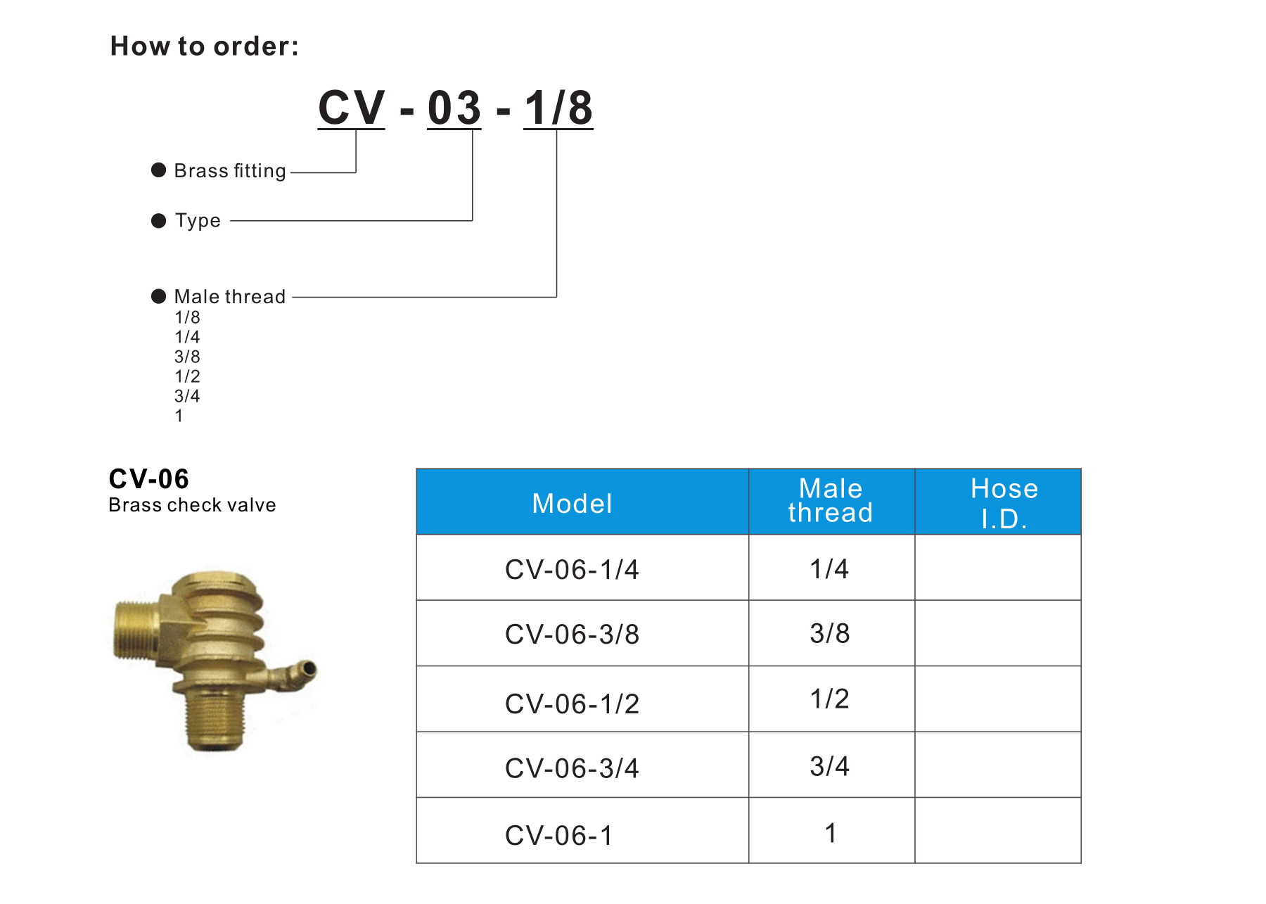 CV-06 Brass check valve