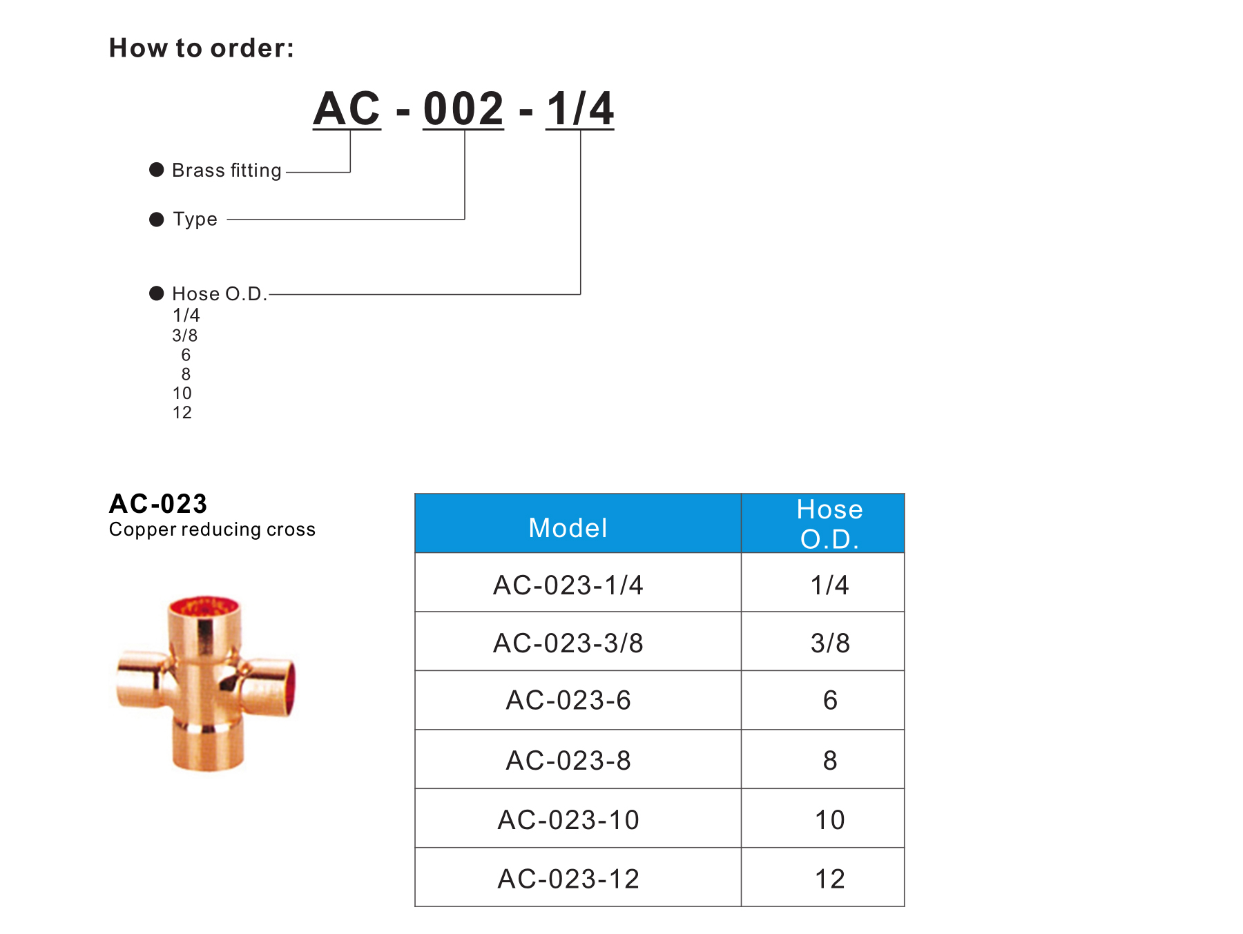 AC-023 Copper reducing cross