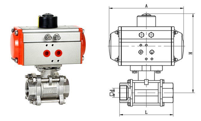 Pneumatic ball valves