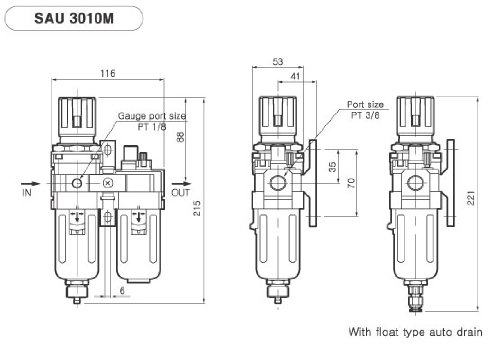 Air filter dryer regulator