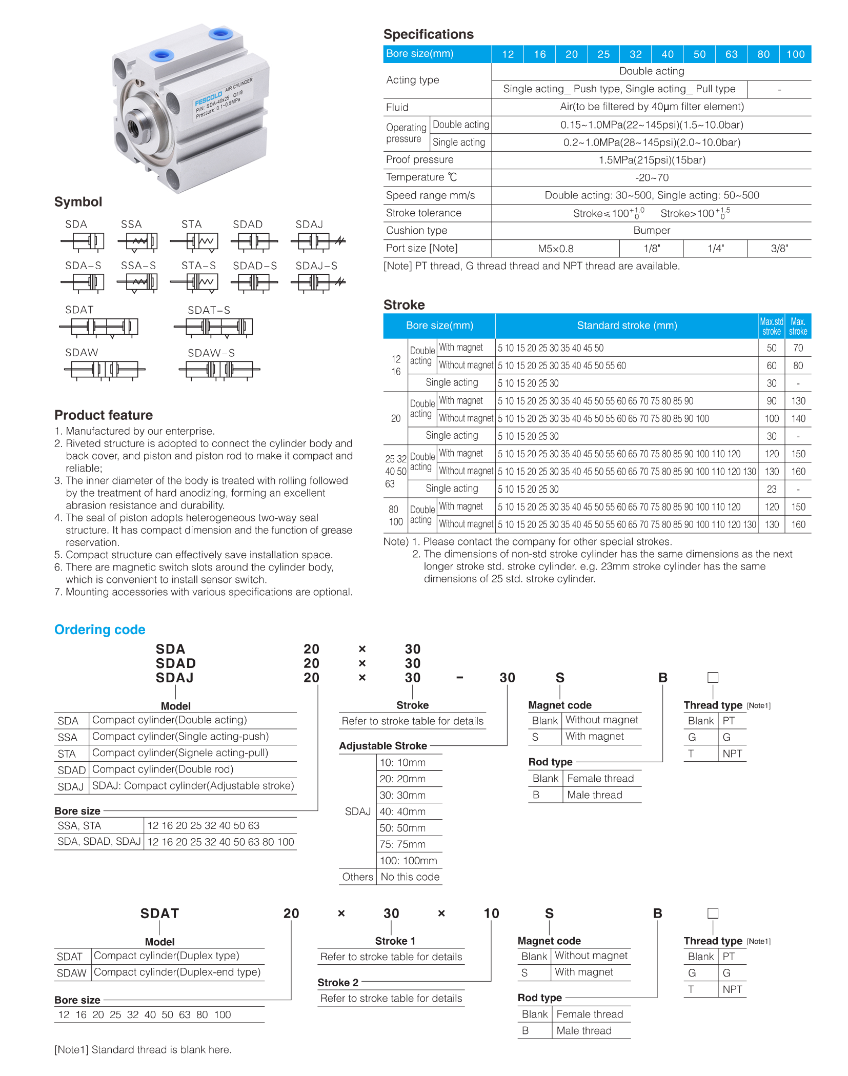 SDA Series Compact Cylinder