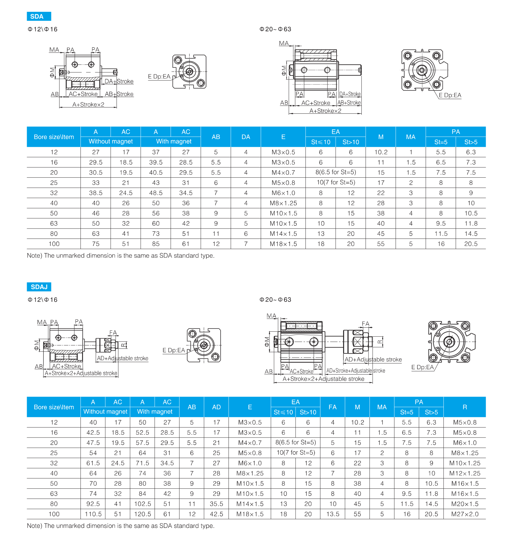 SDA Series Compact Cylinder