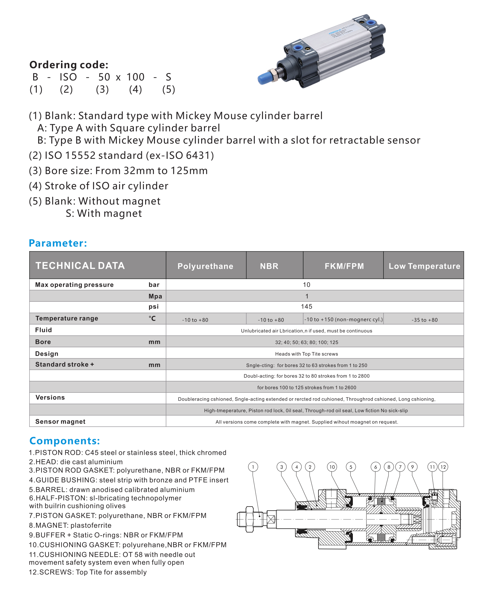 ISO6431 Standard Cylinder