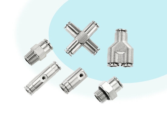 Full Brass Nickel Plated Pneumatic Push In Fittings