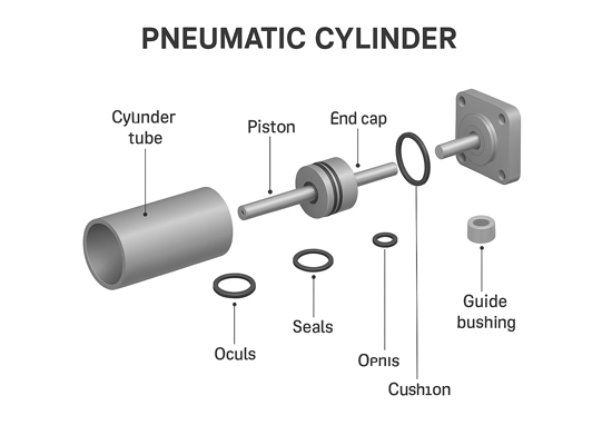 A comprehensive analysis of the components of a pneumatic cylinder
